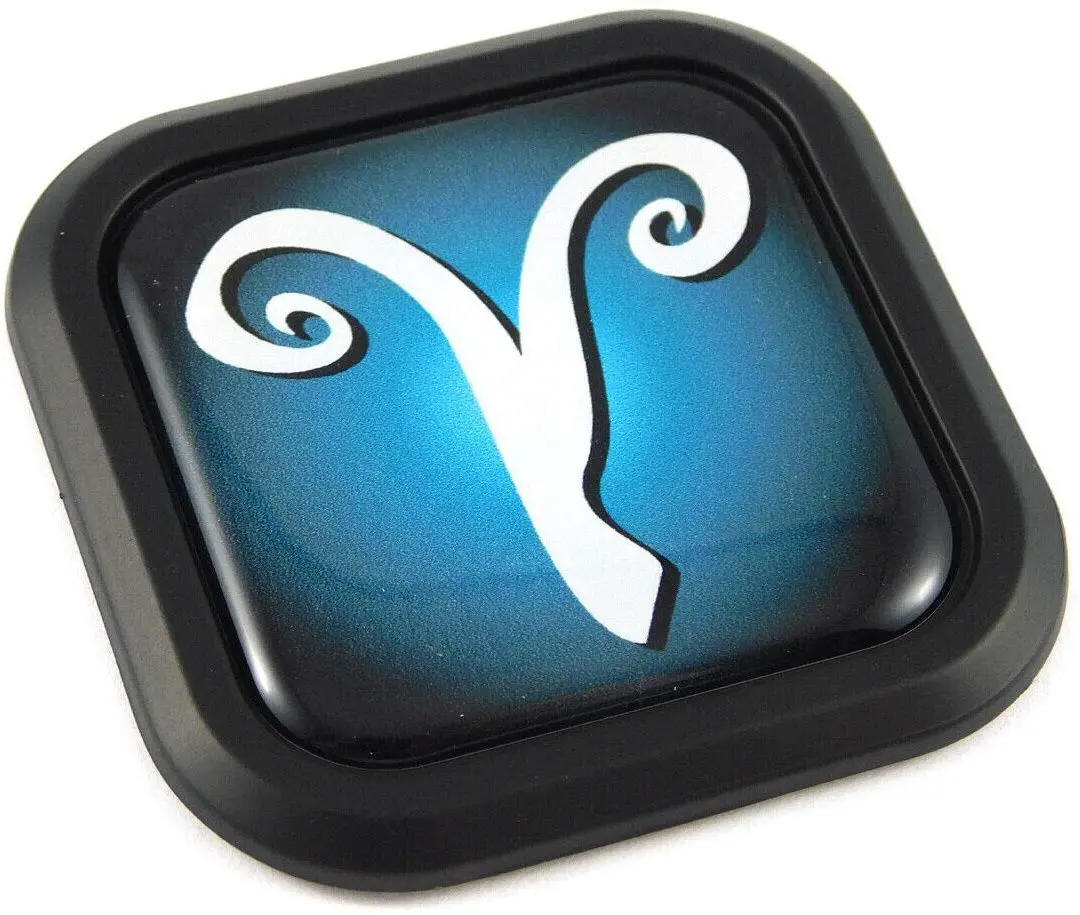 Aries Zodiac Square Black Edge Rim Emblem Car 3D Decal Badge Bumper 2" 1
