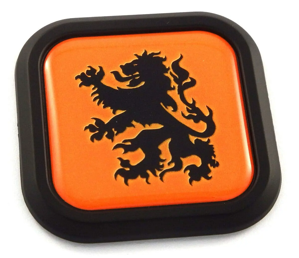 Holland Flag Square Black Rim Emblem Car 3D Decal Badge Hood Bumper Sticker 2" 1
