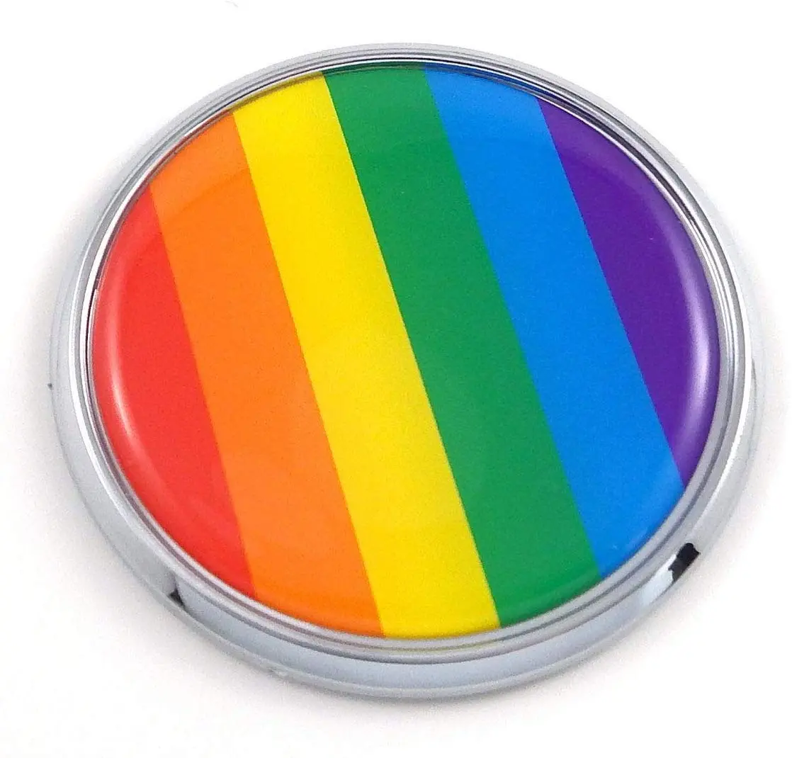 Pride Gay Lesbian Flag 2.75" Car Chrome Round Emblem Decal 3D Sticker Badge 1