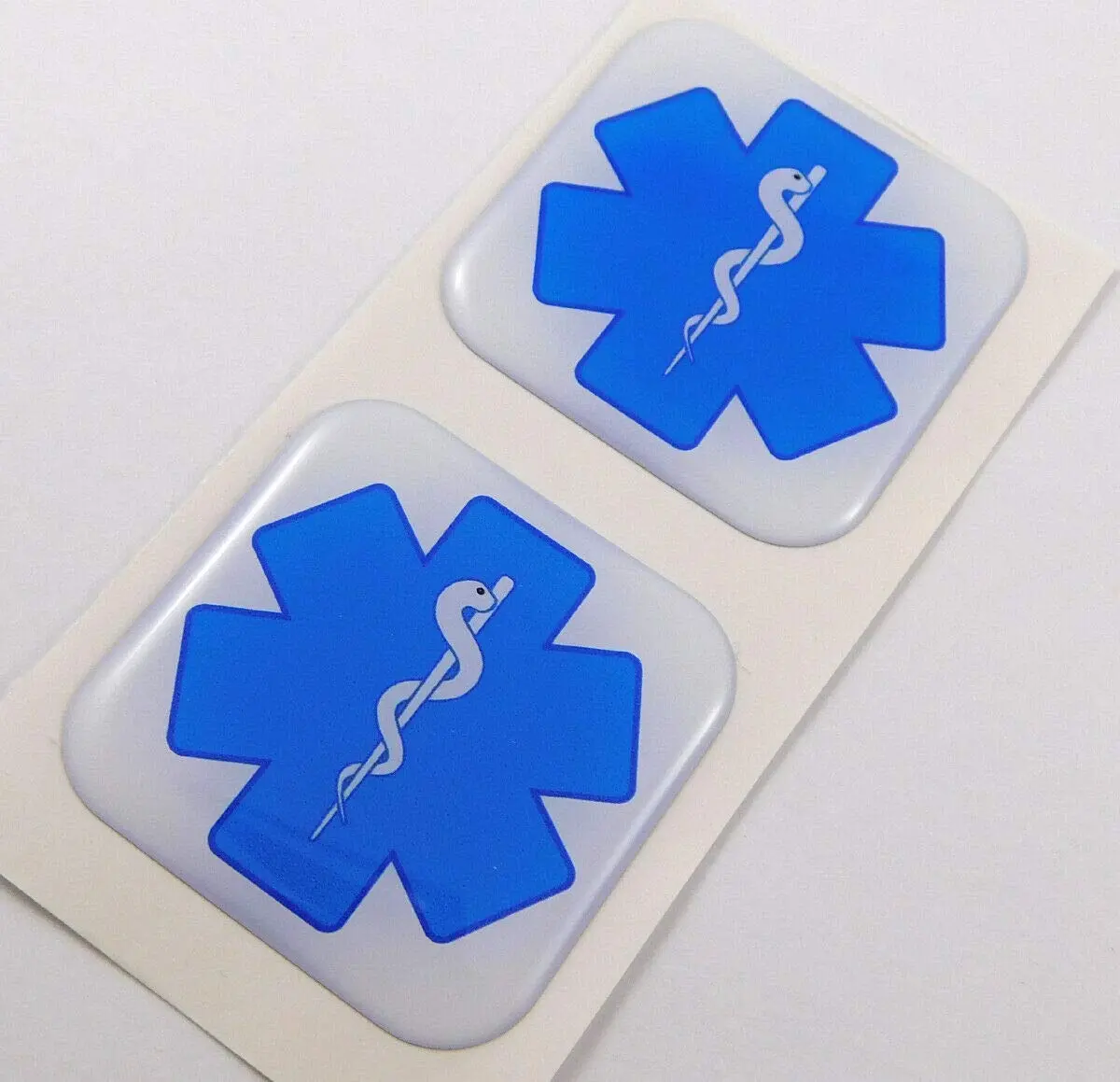 Paramedics Flag Square Domed Decal Car Bike Gel Stickers 1.5" 2Pc 1