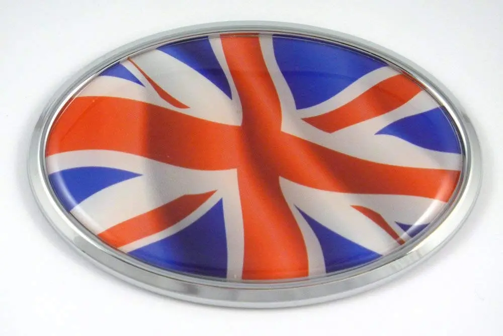 Great Britain British England Oval Car Chrome Emblem Decal Bumper Sticker 1