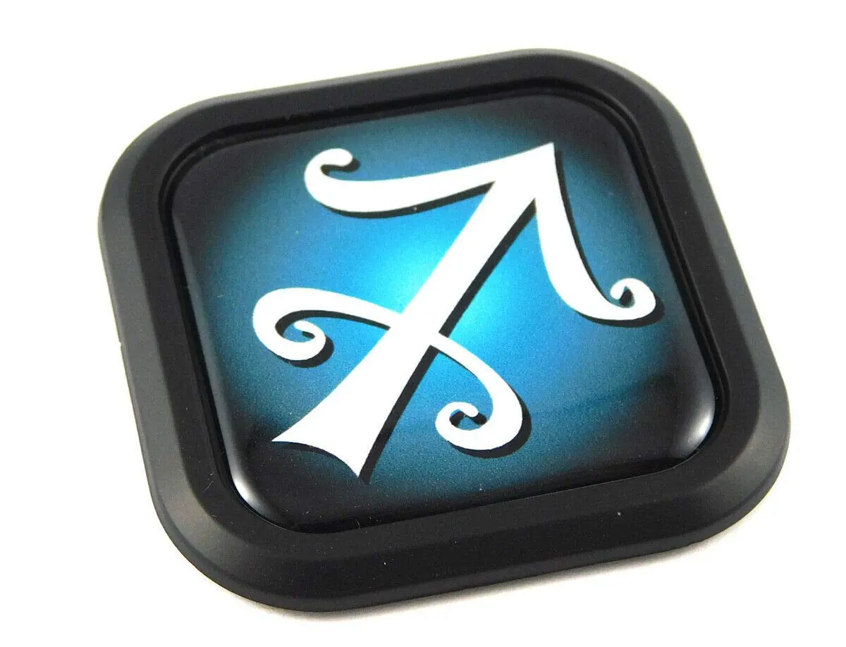 Sagittarius Zodiac Square Black Edge Rim Emblem Car 3D Decal Badge Bumper 2" 1