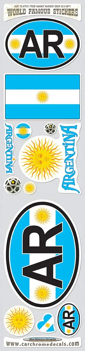 Argentina 12 Stickers Set Flag Decal Bumper Stiker Car Bike Laptop 1