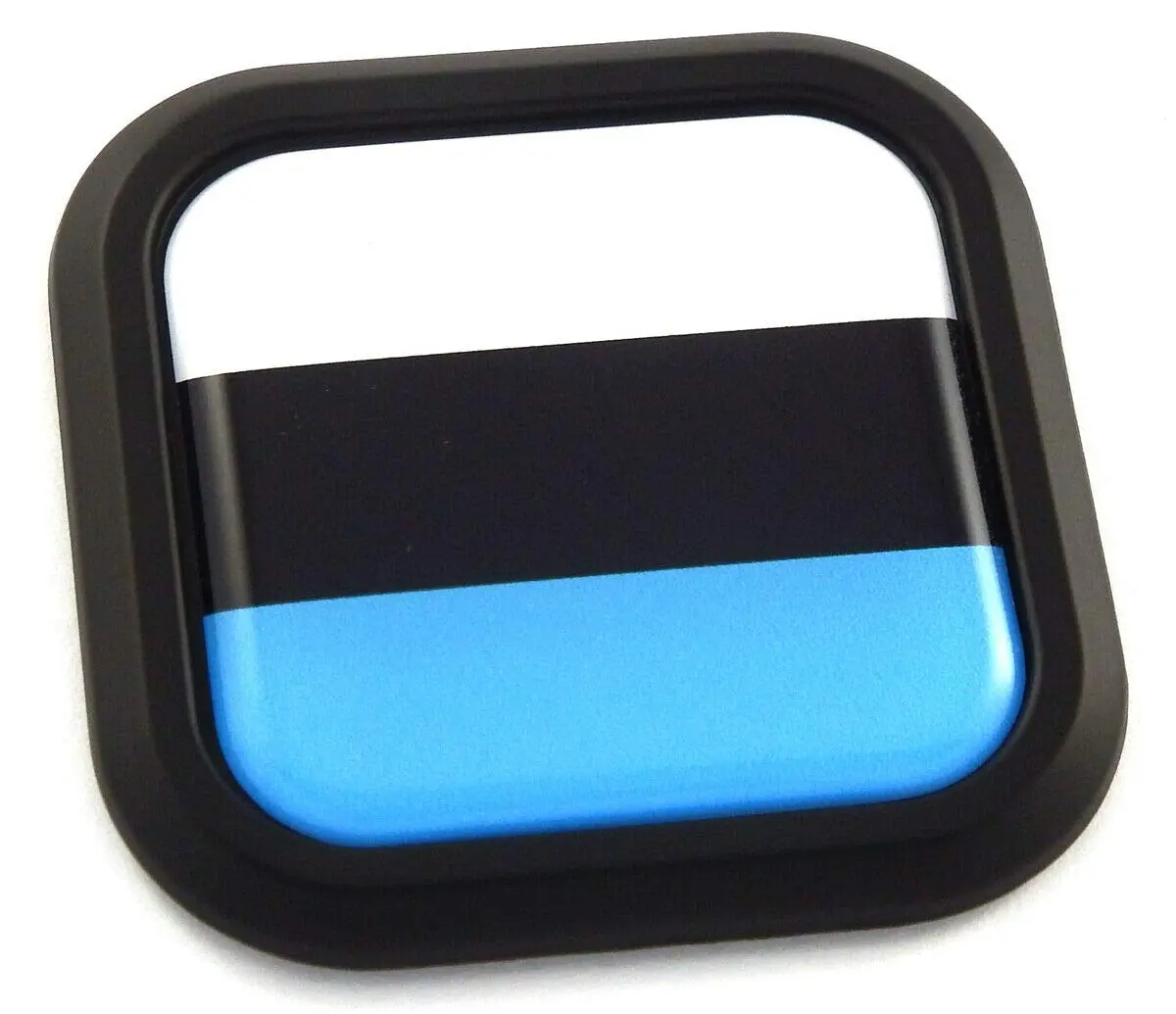 Estonia Flag Square Black Rim Emblem Car 3D Decal Badge Hood Bumper Sticker 2" 1