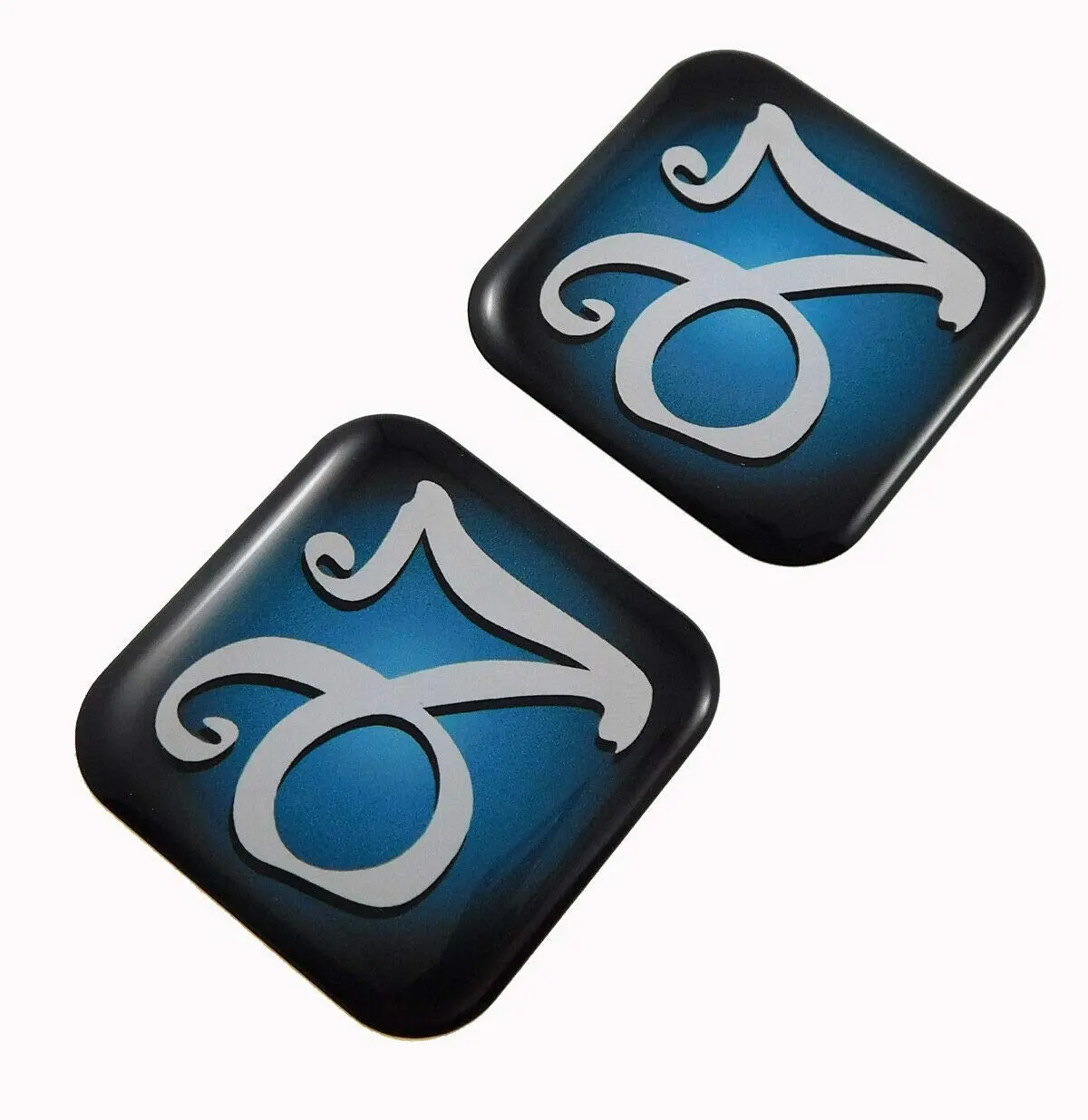 Capricorn Zodiac, Square Domed Decal Emblem Car Biker Gel Stickers 1.5" 2Pc. 1