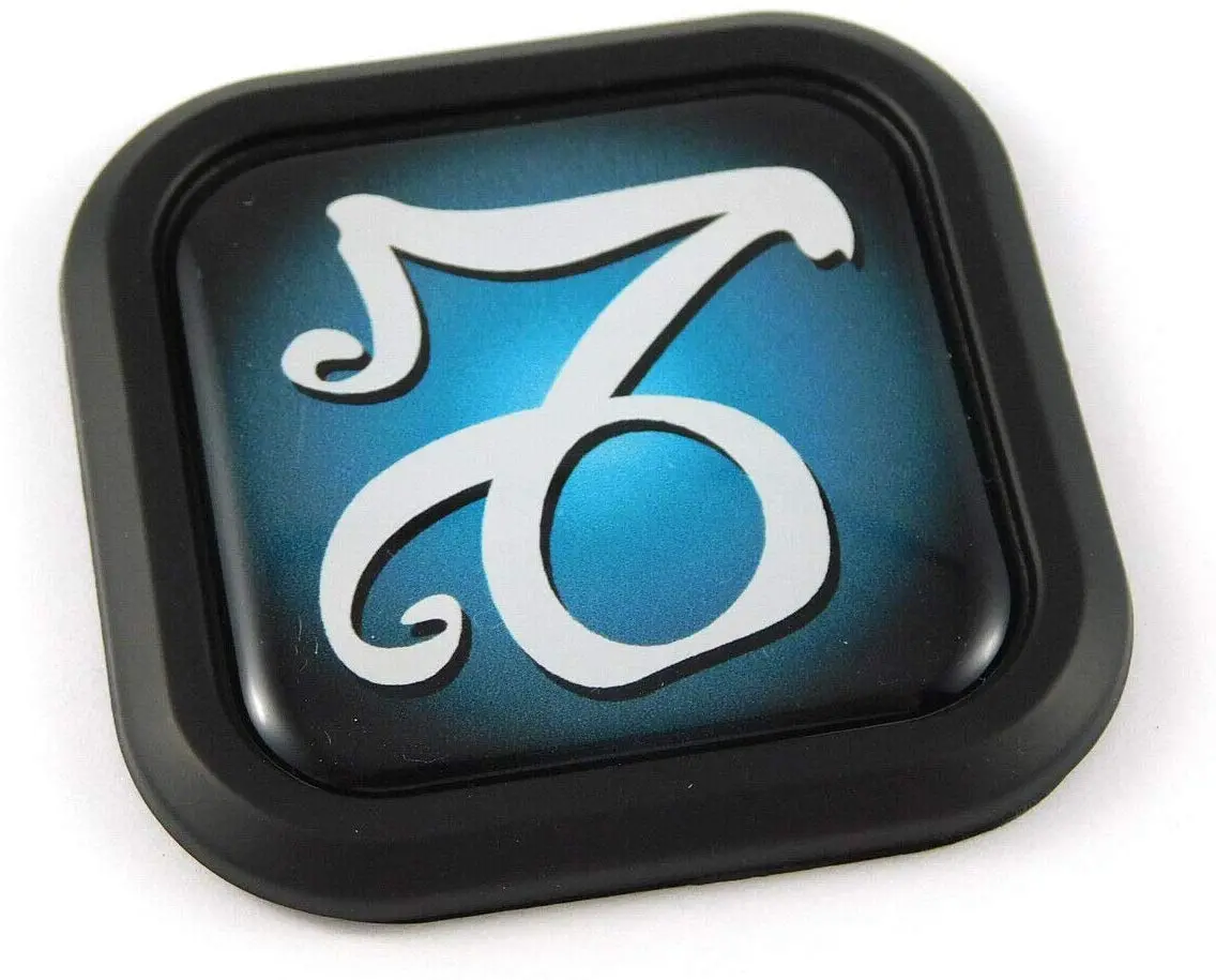Capricorn Zodiac Square Black Edge Rim Emblem Car 3D Decal Badge Bumper 2" 1