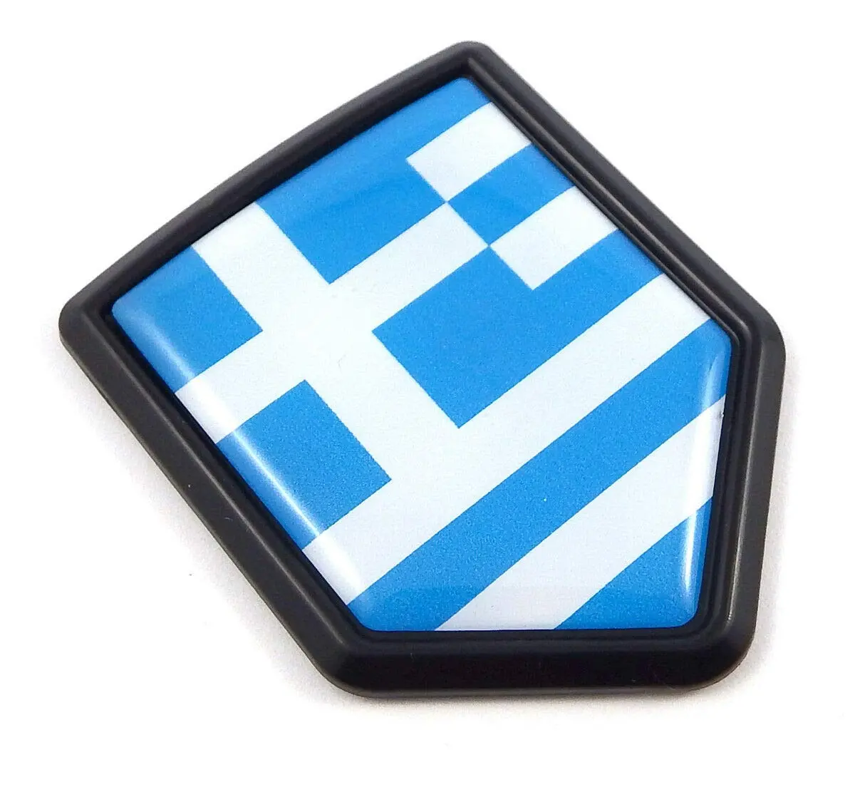 Greece Greek Flag Black Shield Car Bike Decal Crest Emblem Badge 1