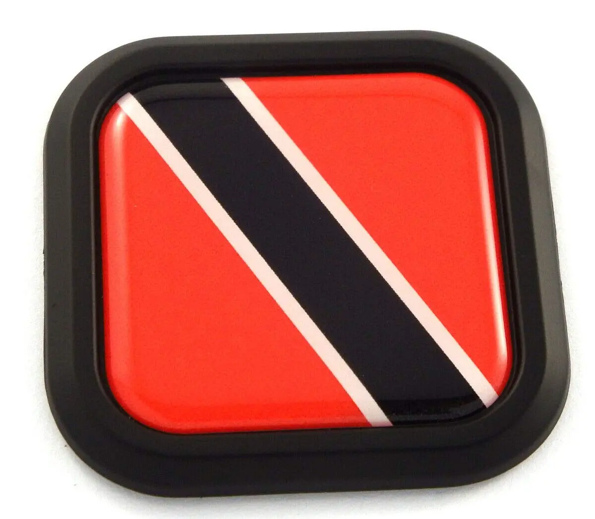 Trinidad Flag Square Black Rim Emblem Car 3D Decal Badge Hood Bumper Sticker 2" 1