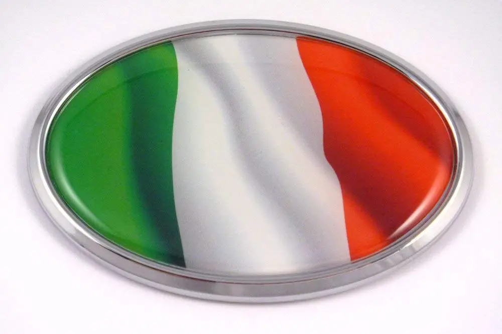Italy Italian Flag Car Chrome Emblem Oval Decal 3D Bumper Sticker Sticker 1