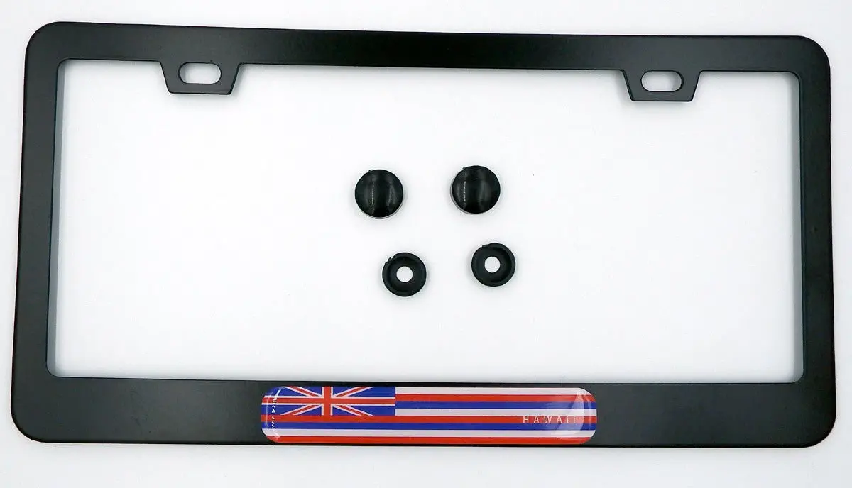 Hawaii Flag Metal Black Aluminium Car License Plate Frame Holder 1