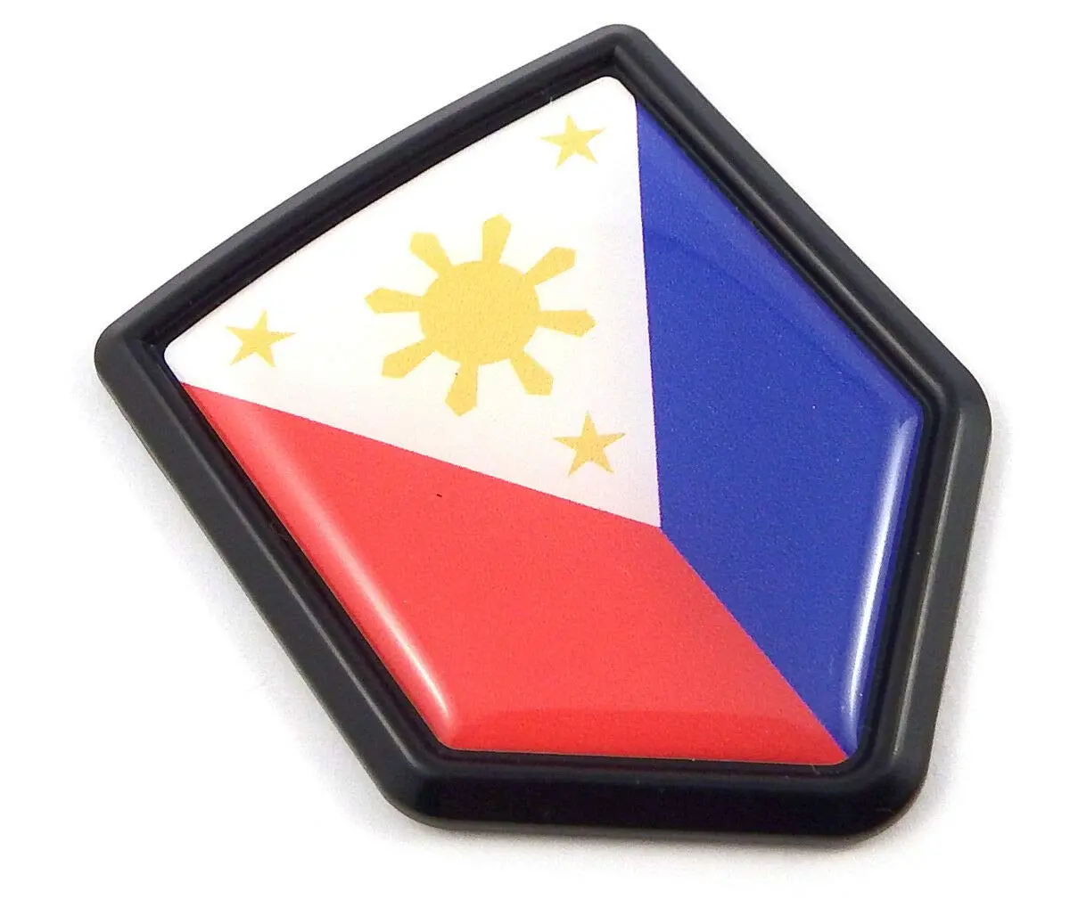 Philippines Philippine Flag Black Shield Car Bike Decal Crest Emblem 3D Sticker 1