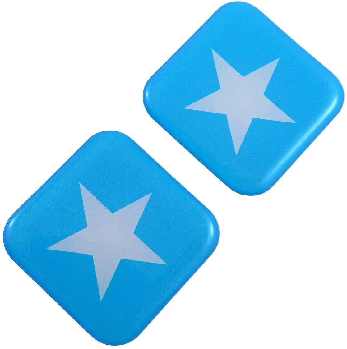 Somalia Flag Square Domed Decal Car Bike Gel Stickers 1.5" 2Pc 1