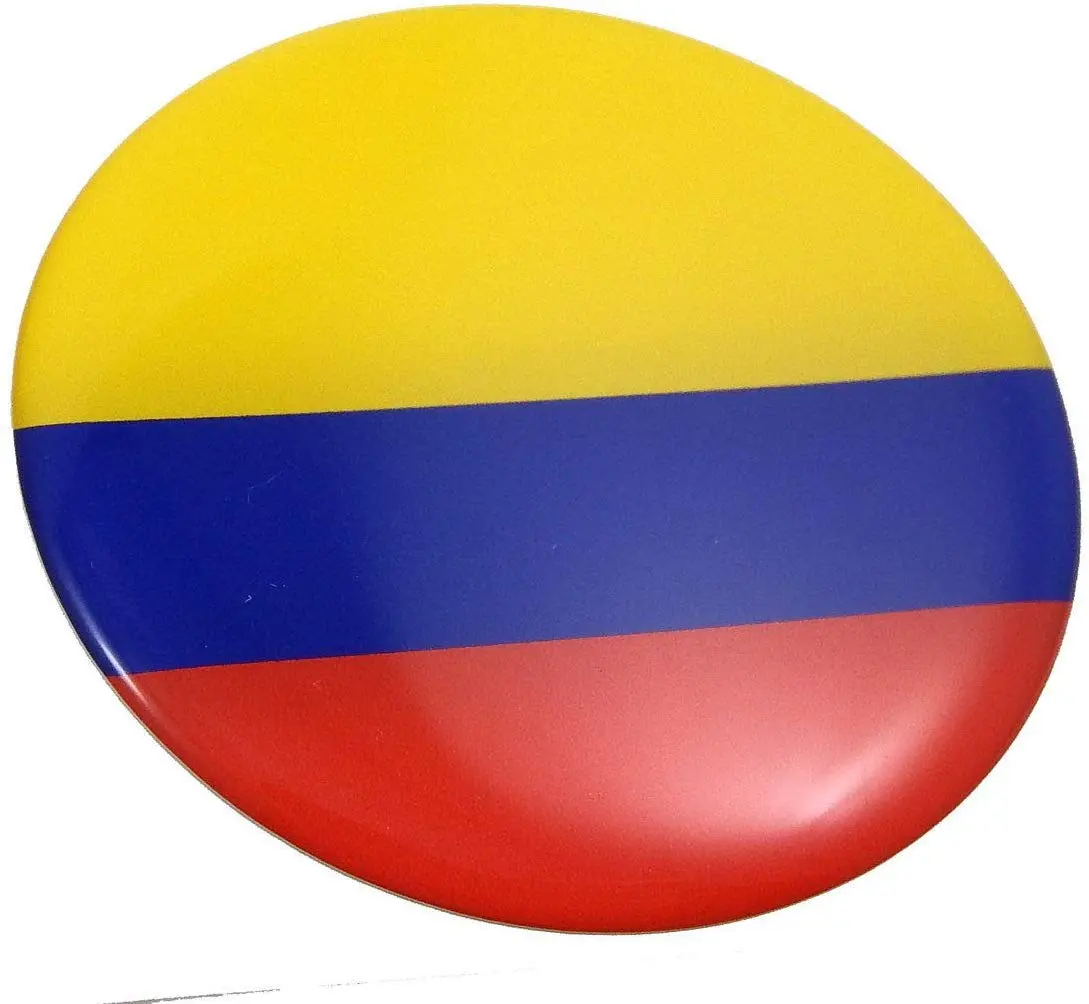Colombia Flag Round Domed Decal Emblem Car Bike Sticker 2.44" 1