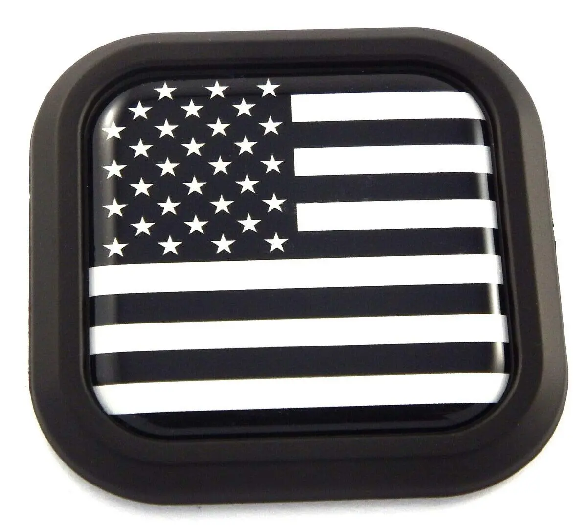 Usa America Black White Flag Square Black Emblem Car 3D Decal Badge Bumper 2" 1