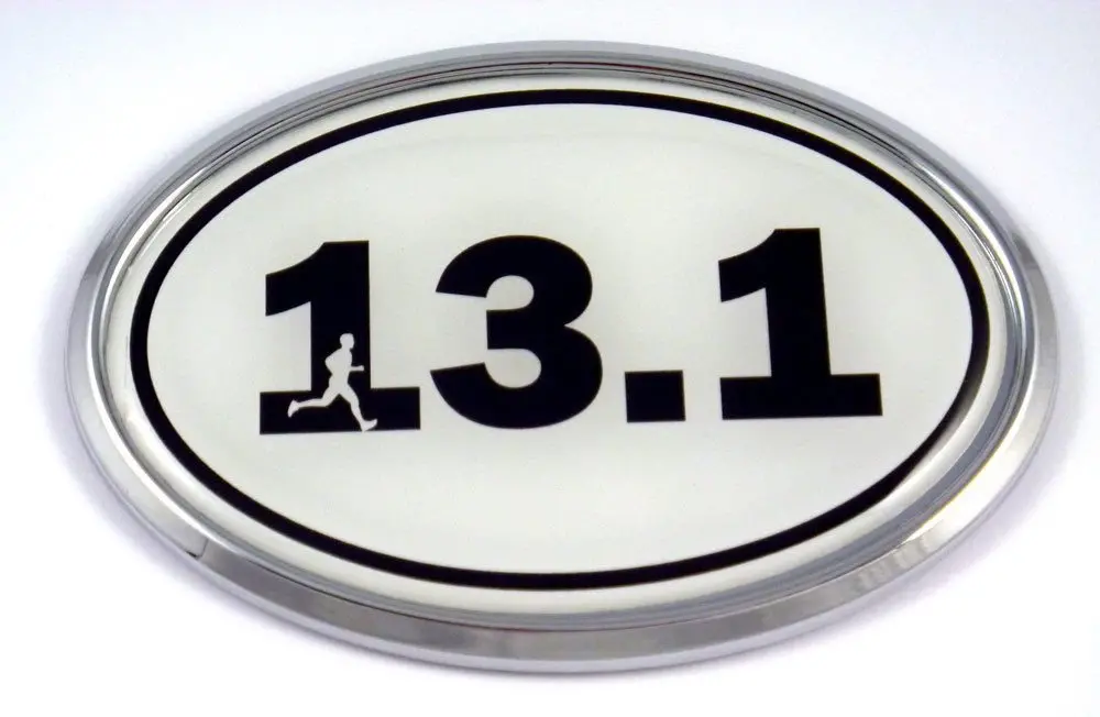 13.1 Half Marathon Runner Emblem Chrome Decal With Dome Sticker Medallion Sport 1