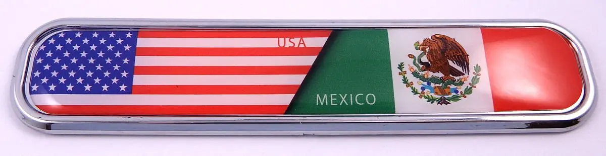 Usa/Mexico Flag Chrome Emblem 3D Auto Decal Sticker Car Bike Boat 5.3" 1