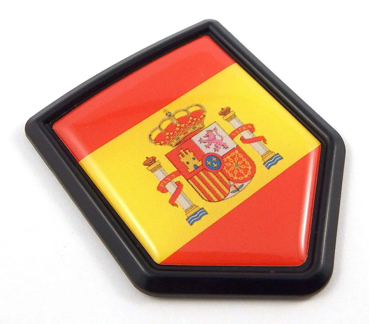 Spain Spanish Flag Black Shield Emblem Car Bike Decal Crest 3D Sticker 1