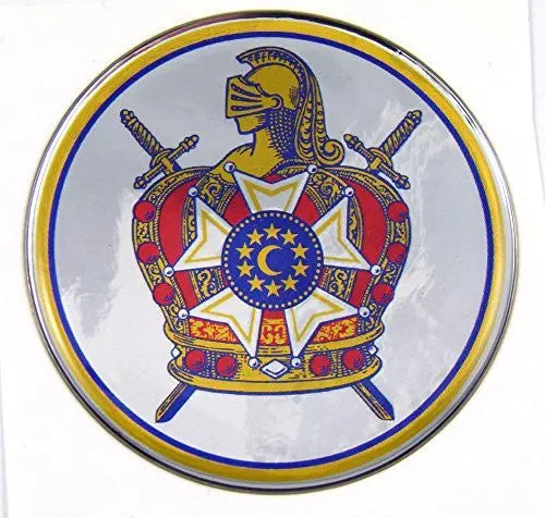 Demolay Masonic Emblem Domed Decal On Chrome Bike Motorcycle Car De-Molay 1