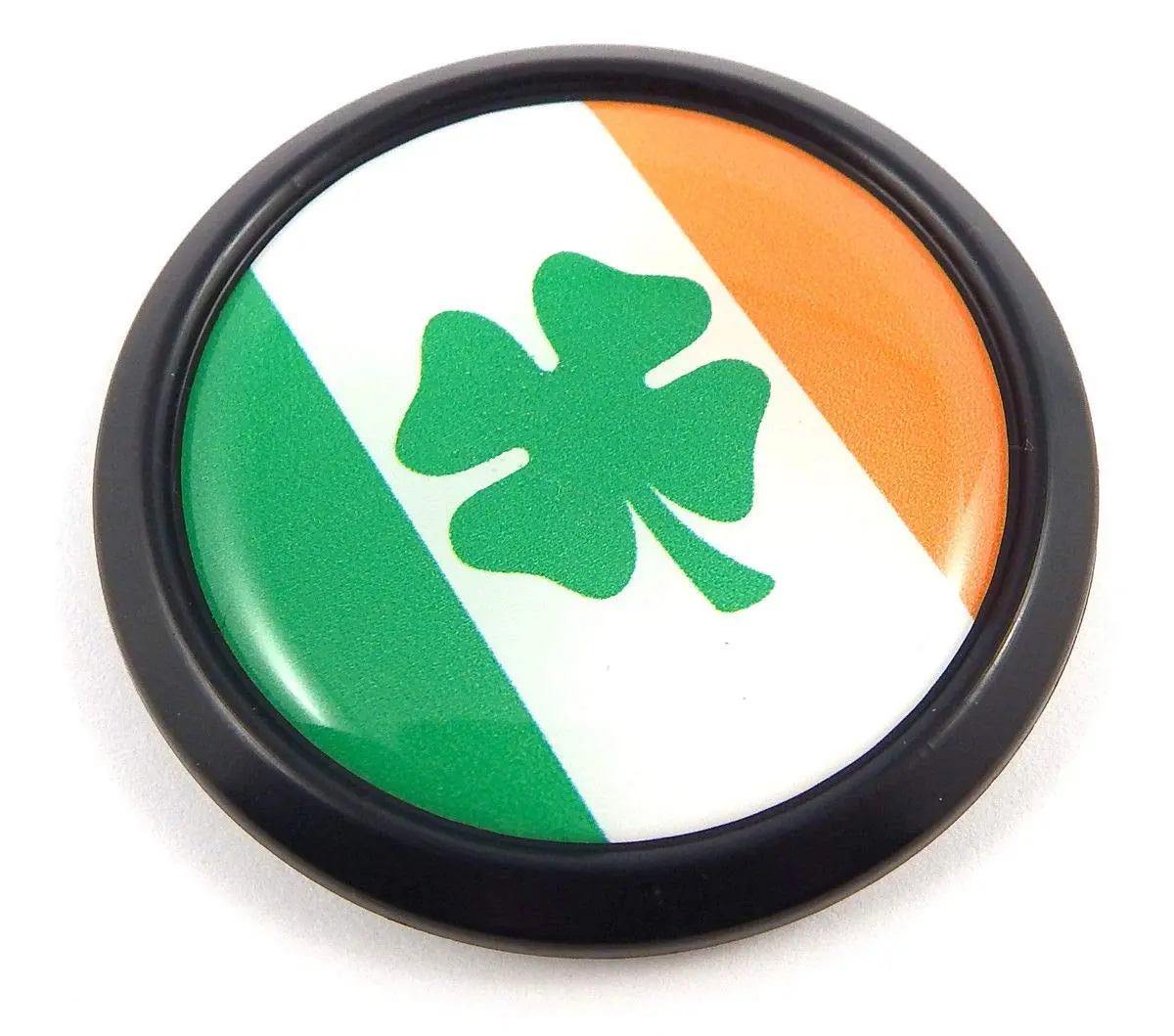 Ireland Irish Black Round Flag Car Decal Emblem Bumper 3D Sticker 1.85" 1