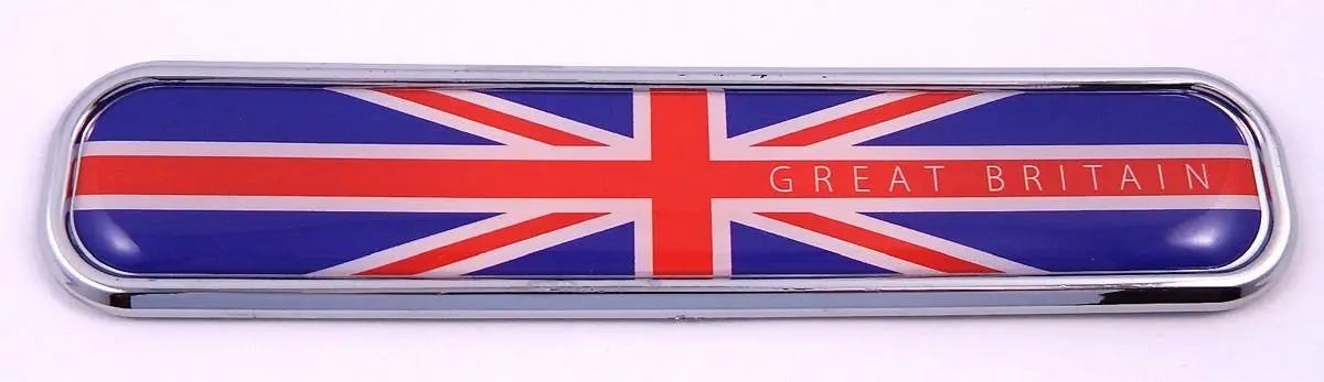 Great Britain British Flag Chrome Emblem 3D Auto Decal Car Bike Boat 5.3" 1