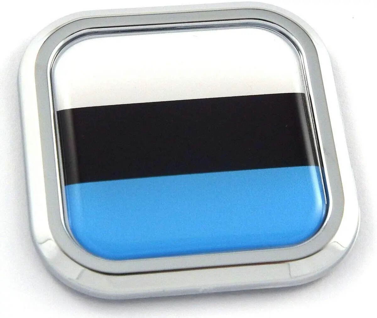 Estonia Flag Square Chrome Rim Emblem Car 3D Decal Badge Hood Bumper Sticker 2" 1