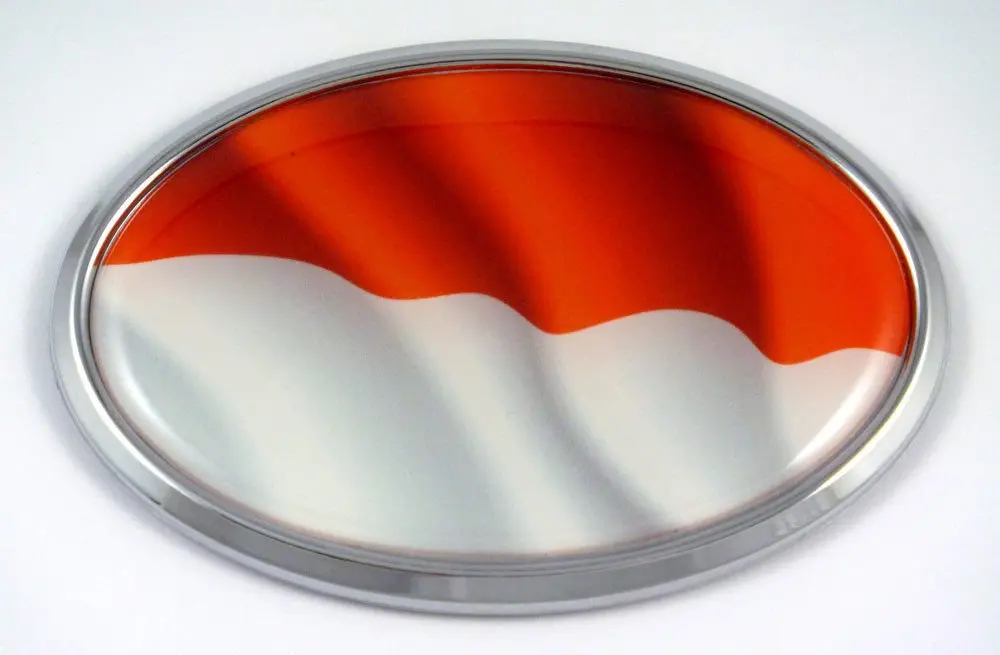 Indonesia Oval Car Chrome Emblem Decal Bumper Sticker 1