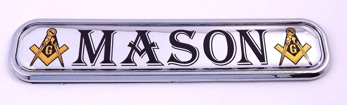 Mason Masonic Flag Chrome Emblem 3D Auto Decal Sticker Car Bike Boat 5.3" 1