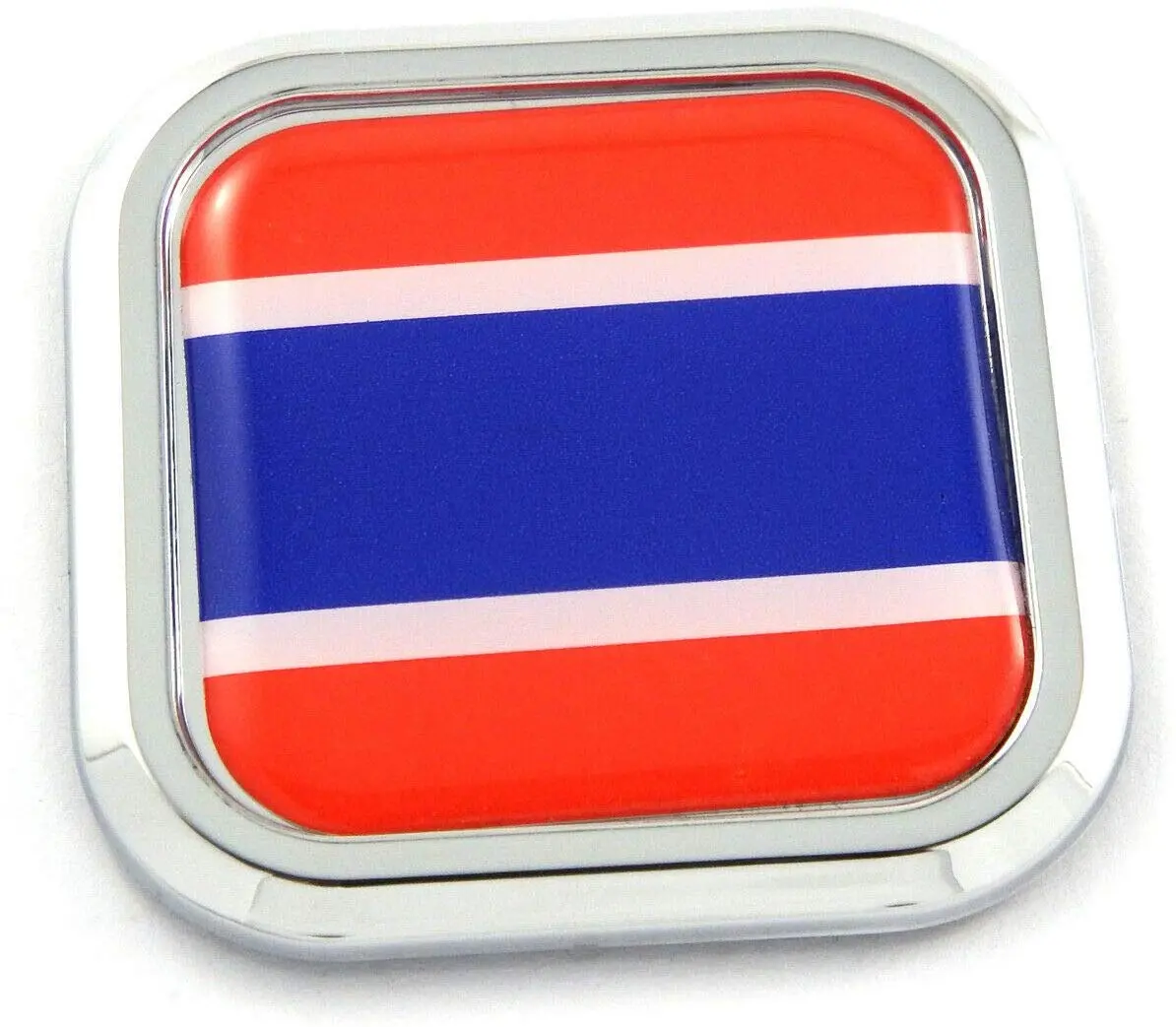 Thailand Flag Square Chrome Rim Emblem Car 3D Decal Badge Hood Bumper Sticker 2" 1
