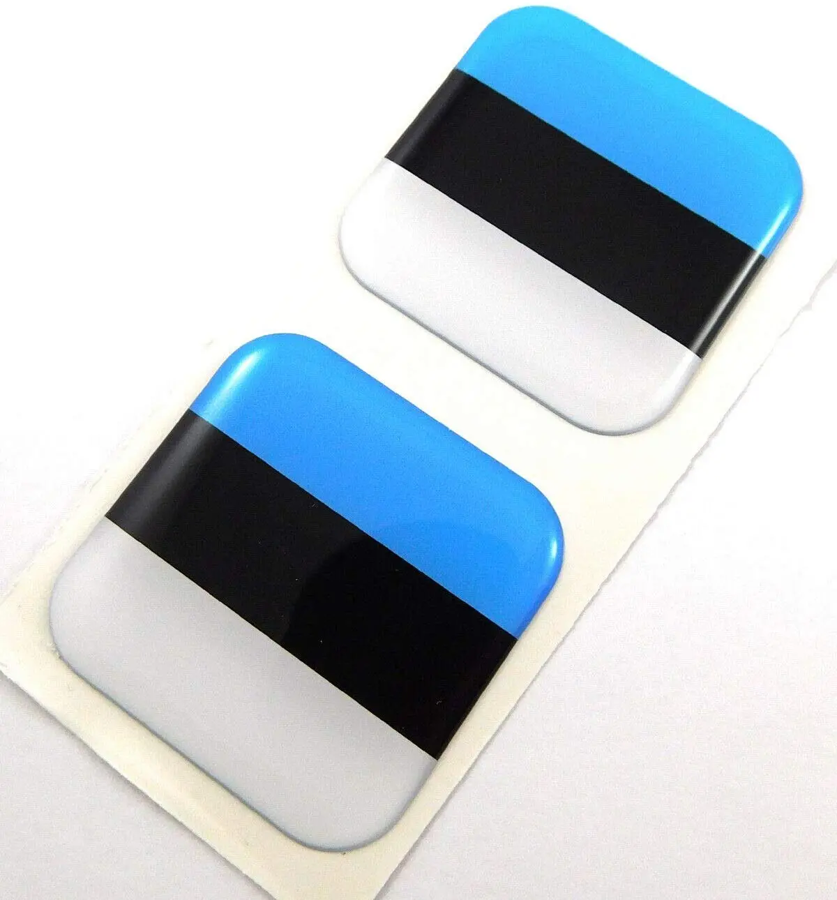 Estonia Flag Square Domed Decal Car Bike Gel Stickers 1.5" 2Pc 1