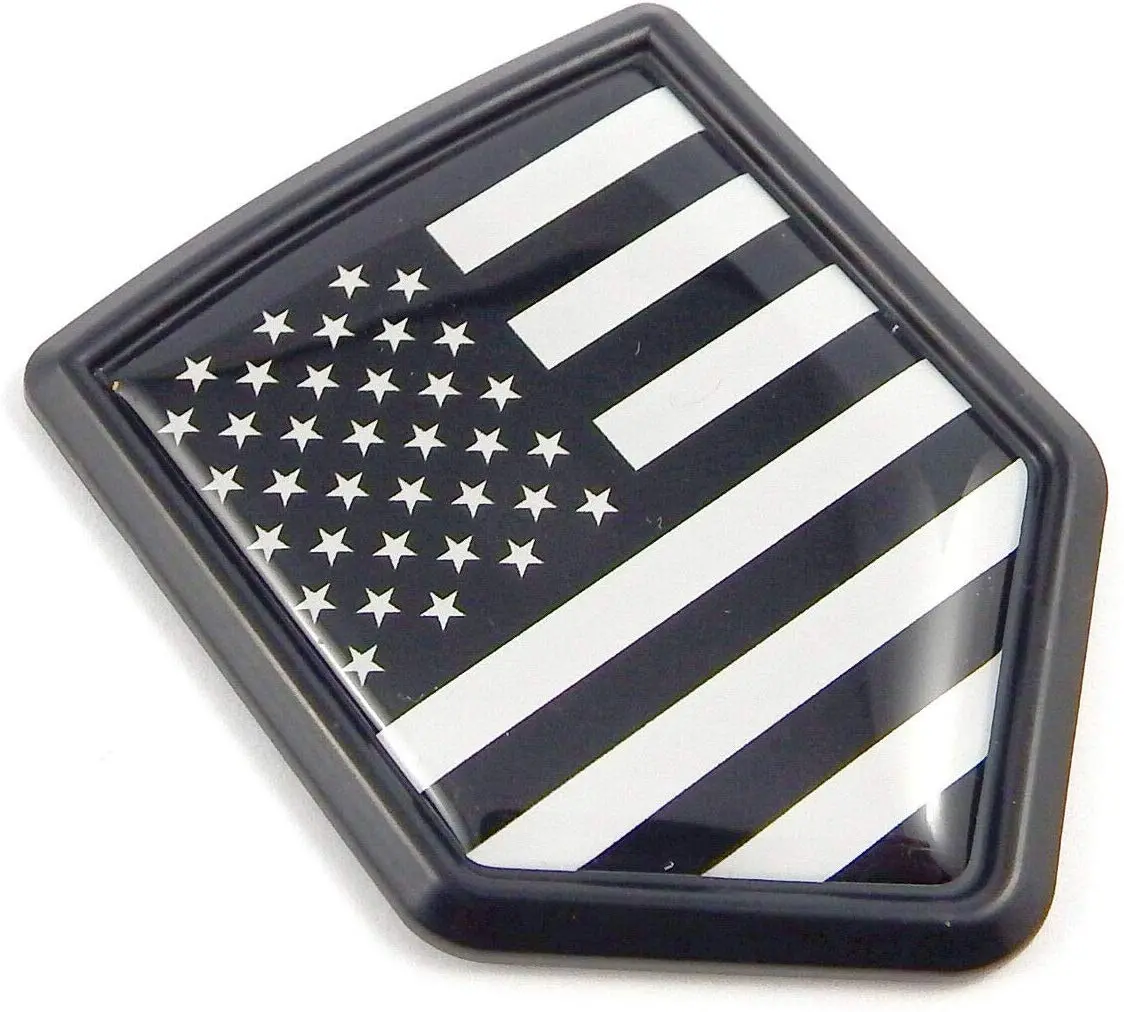 Usa Black American Flag Black Shield Emblem Car Bike Decal Crest 1