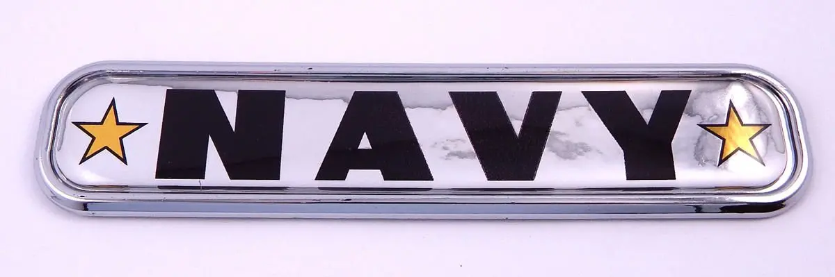 Navy Flag Chrome Emblem 3D Auto Decal Sticker Car Bike Boat 5.3" 1