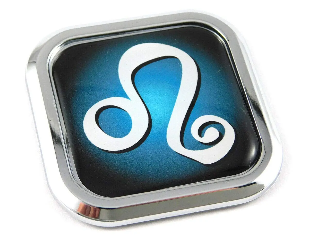 Leo Zodiac Square Chrome Rim Emblem Car 3D Decal Badge Bumper Sticker 2" 1
