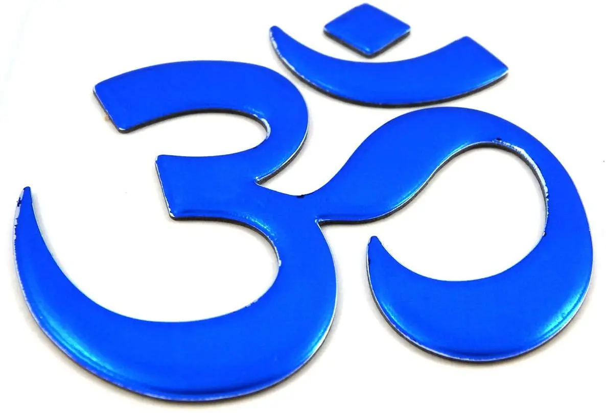 Aum Om Yoga Blue Decal Emblem 3D Sticker For Car Bike 2.5" Flexible 1