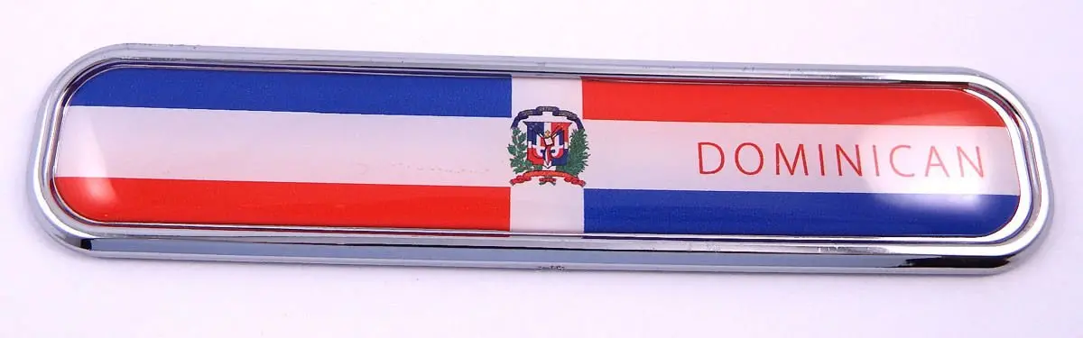 Dominican Republic Chrome Emblem 3D Auto Decal Sticker For Car Bike Boat 5.3" 1