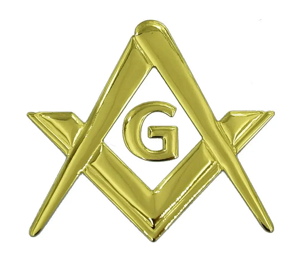 Mason Masonic Gold Color Decal Emblem 3D Sticker Car Bike 2.5" Flexible 1
