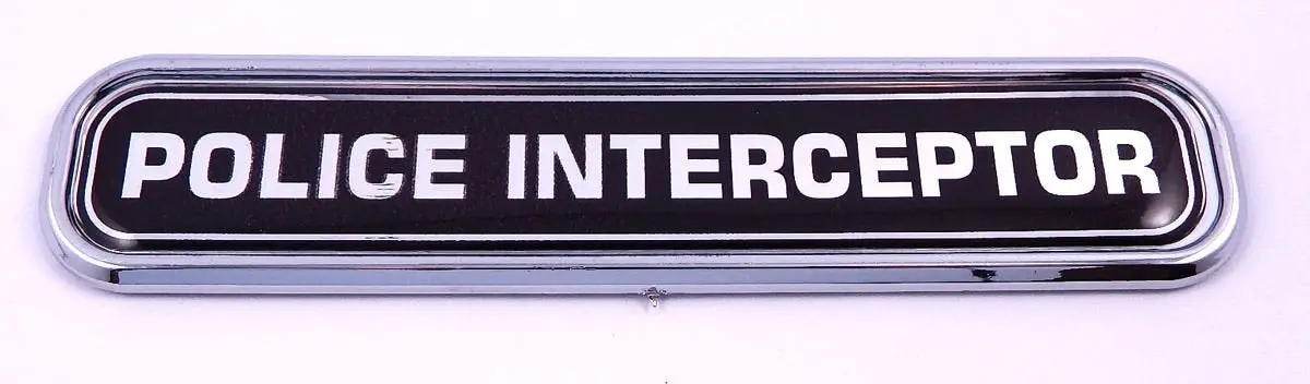 Police Interceptor Chrome Emblem 3D Auto Decal Sticker Car Bike Boat 5.3" 1