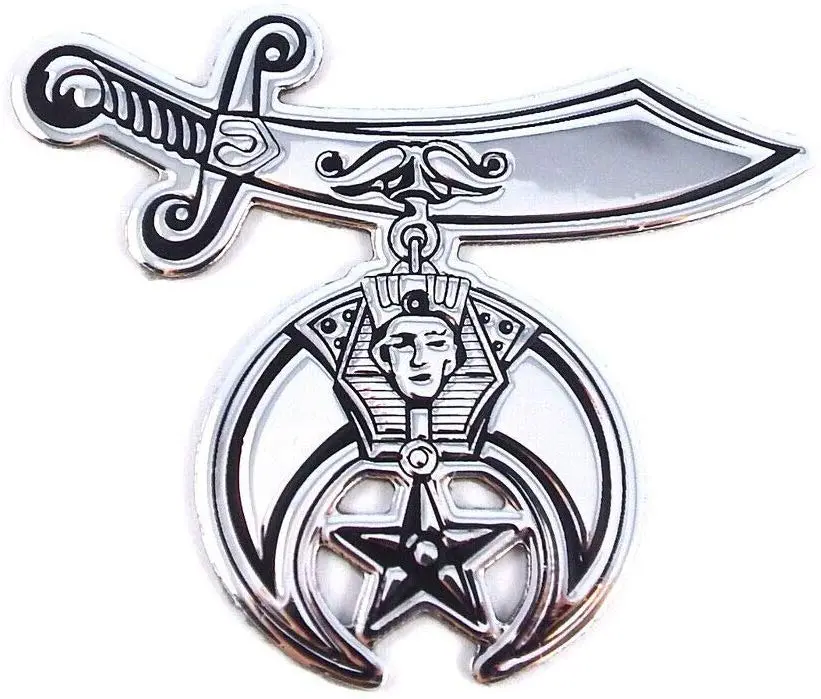 Shriners Shriner Chrome Finish Decal Emblem 3D Sticker Car Bike 2.75" Flexible 1