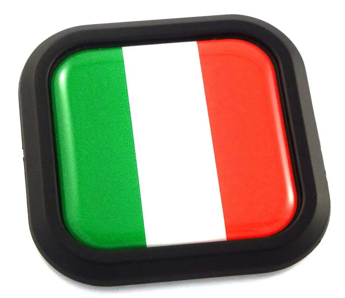 Italy Italia Flag Square Black Rim Emblem Car 3D Decal Badge Bumper Sticker 2" 1