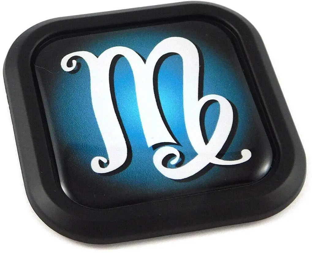 Virgo Zodiac Square Black Edge Rim Emblem Car 3D Decal Badge Bumper 2" 1