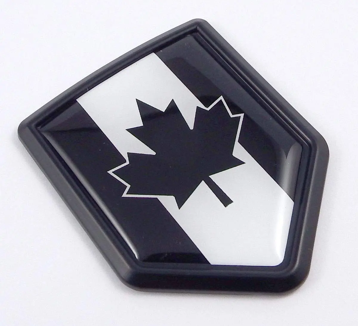 Canada Black Flag Black Shield Car Bike Decal Crest Emblem 3D Sticker 1
