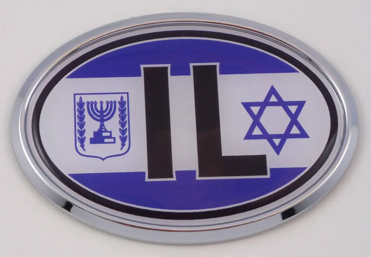 Israel Il Israeli Car Chrome Emblem Bumper Sticker Flag Decal Oval 1