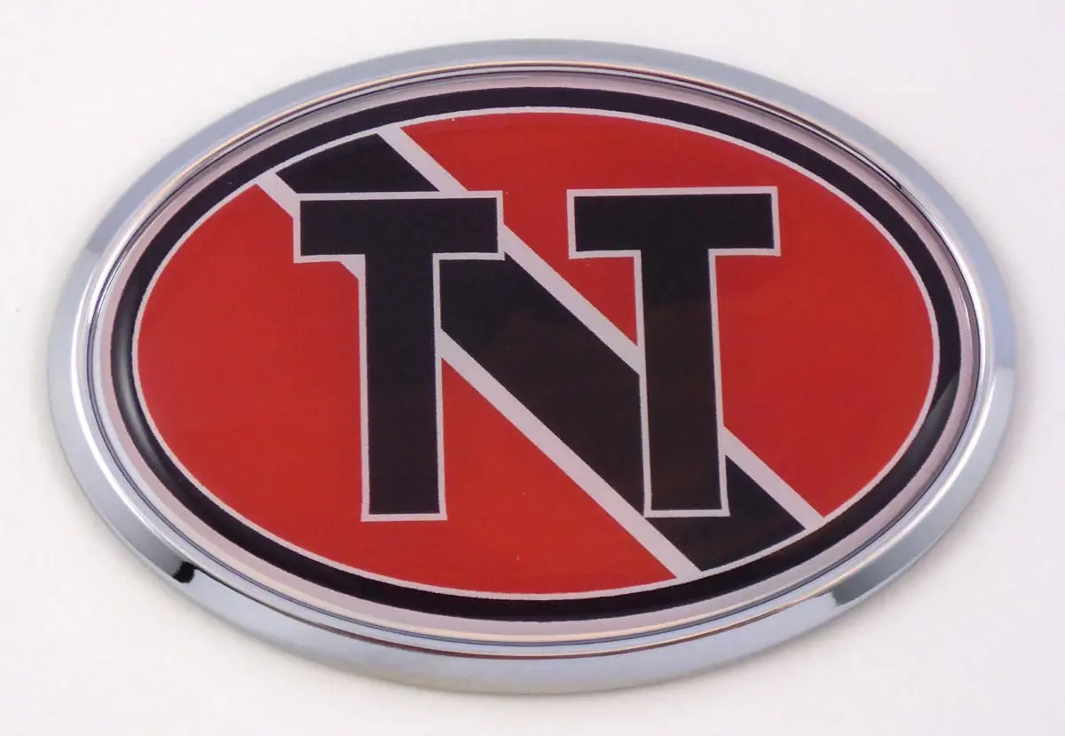 Trinidad And Tobago Tt Flag Car Chrome Emblem Bumper Sticker Flag Decal Oval 1