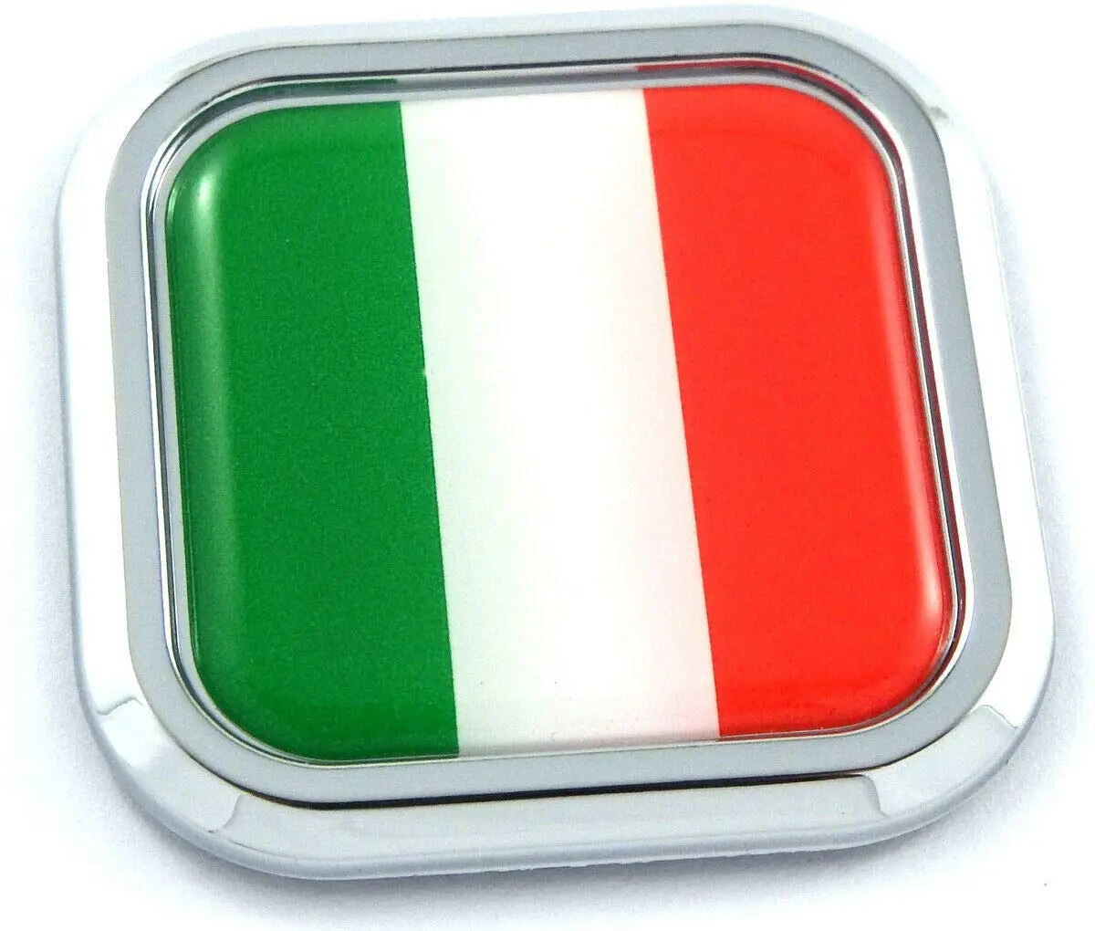 Italy Italia Flag Square Chrome Rim Emblem Car 3D Decal Badge Bumper Sticker 2" 1