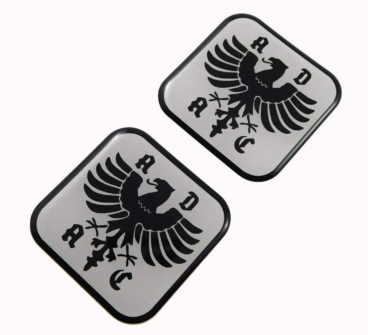 Adac Square Domed Decal Emblem Car Biker Gel Stickers 1.5" 2Pc. 1