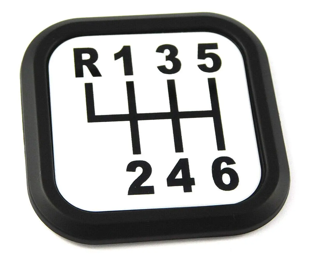 Shift Manual 6 Speed Square Black Rim Emblem Car 3D Decal Badge Bumper 2" 1