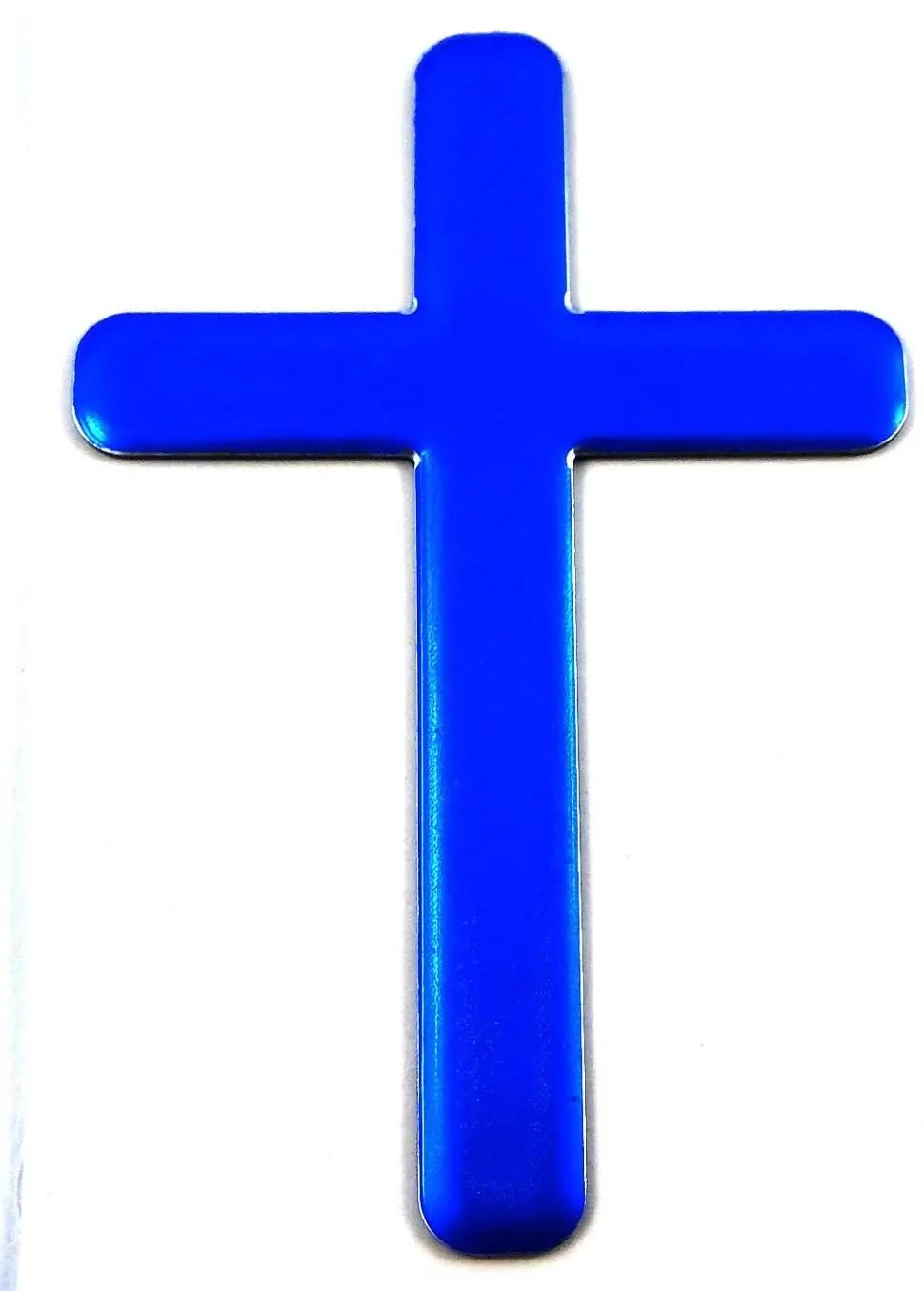 Jesus Cross Blue Decal Emblem 3D Sticker Car Bike Auto 2"X3" 1