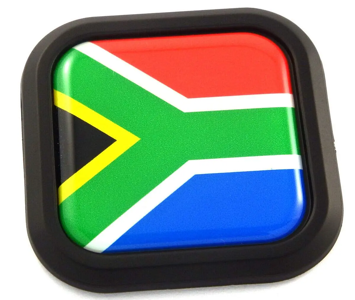 South Africa Flag Square Black Rim Emblem Car 3D Decal Badge Bumper Sticker 2" 1