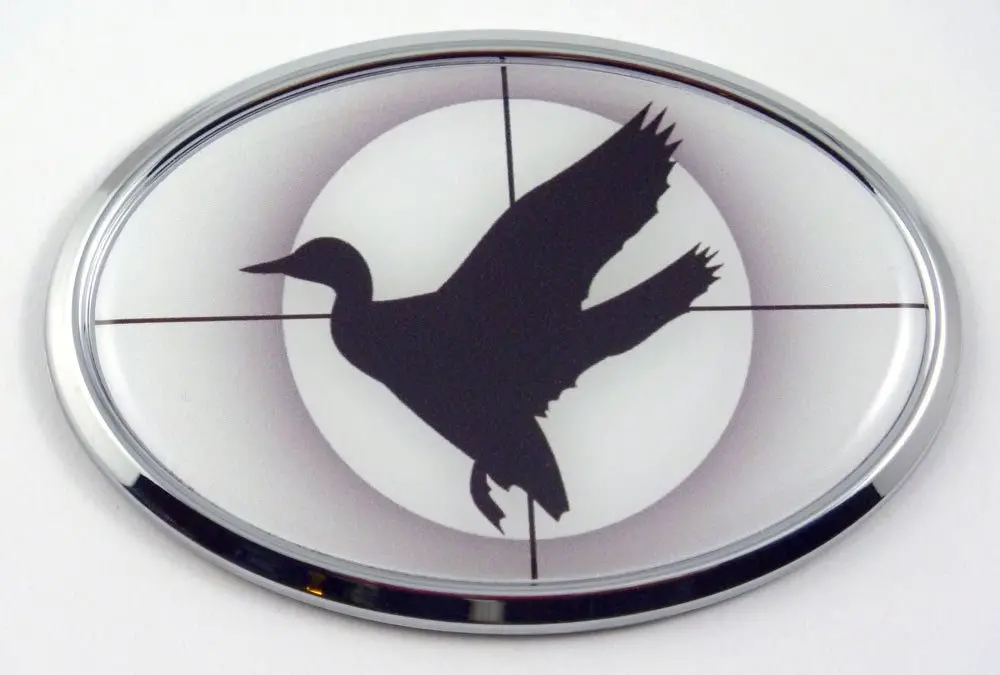Duck Hunting Hunter's With Target Car Chrome Emblem Decal Trunk Sticker 1