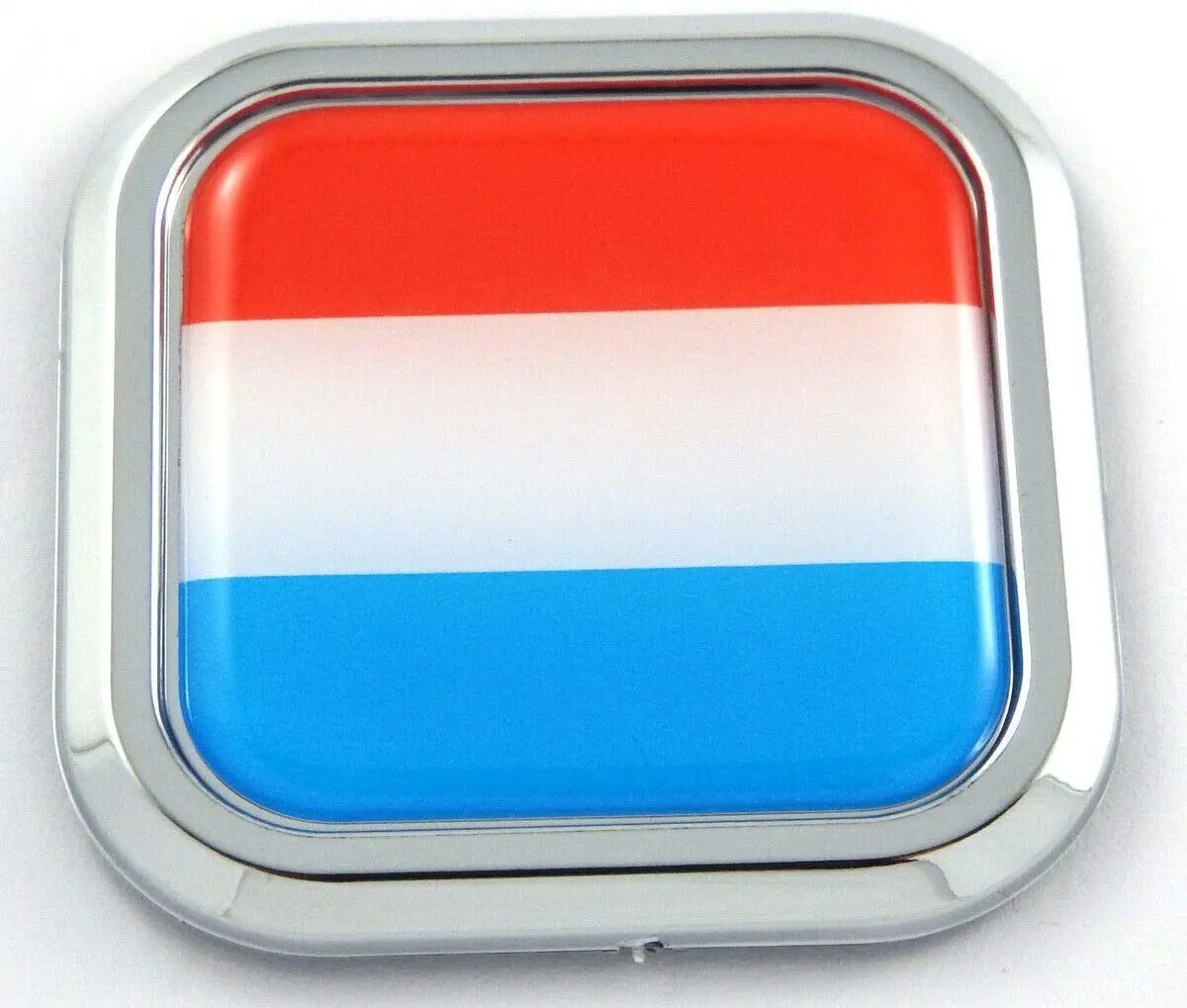 Netherlands Flag Square Chrome Rim Emblem Car 3D Decal Badge Bumper Sticker 2" 1