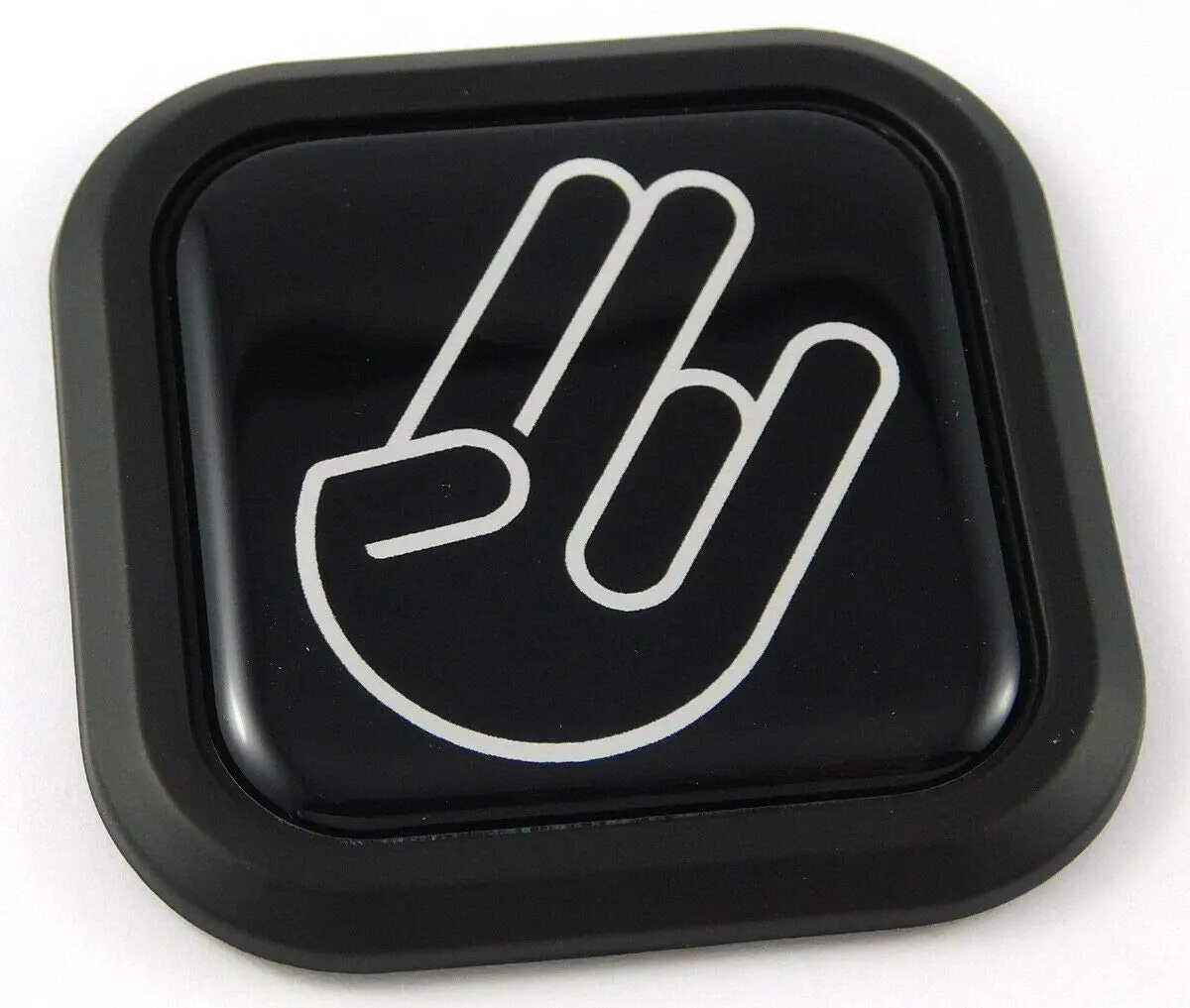 Shocker Square Black Rim Emblem Car 3D Decal Badge Bumper 2" 1